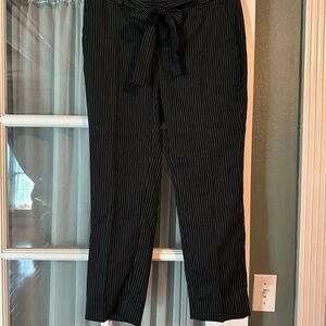 Banana Republic Size 2 Petite Pinstripe Ankle Trouser Tie Waist Avery